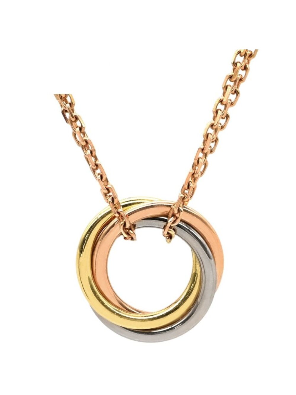 Cartier Necklace Baby Trinity Yellow Gold White Pink 18k Chain